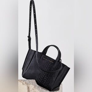 Elegant Black Woven Handbag